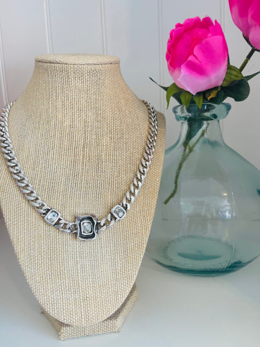 Handmade Square Pewter Necklace