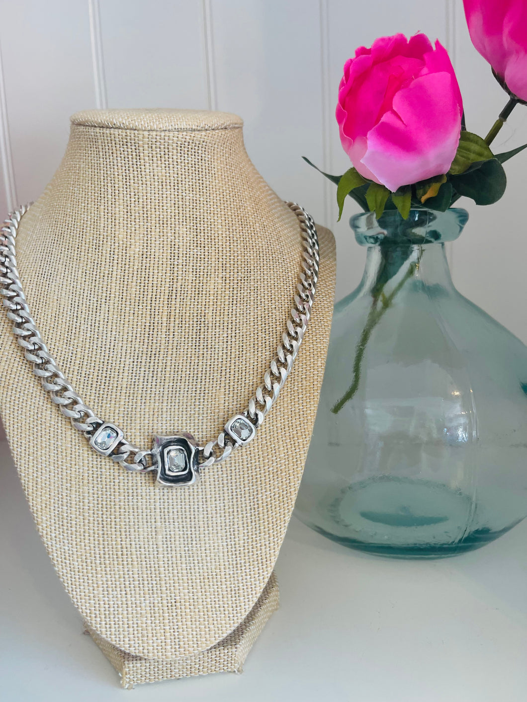 Handmade Square Pewter Necklace