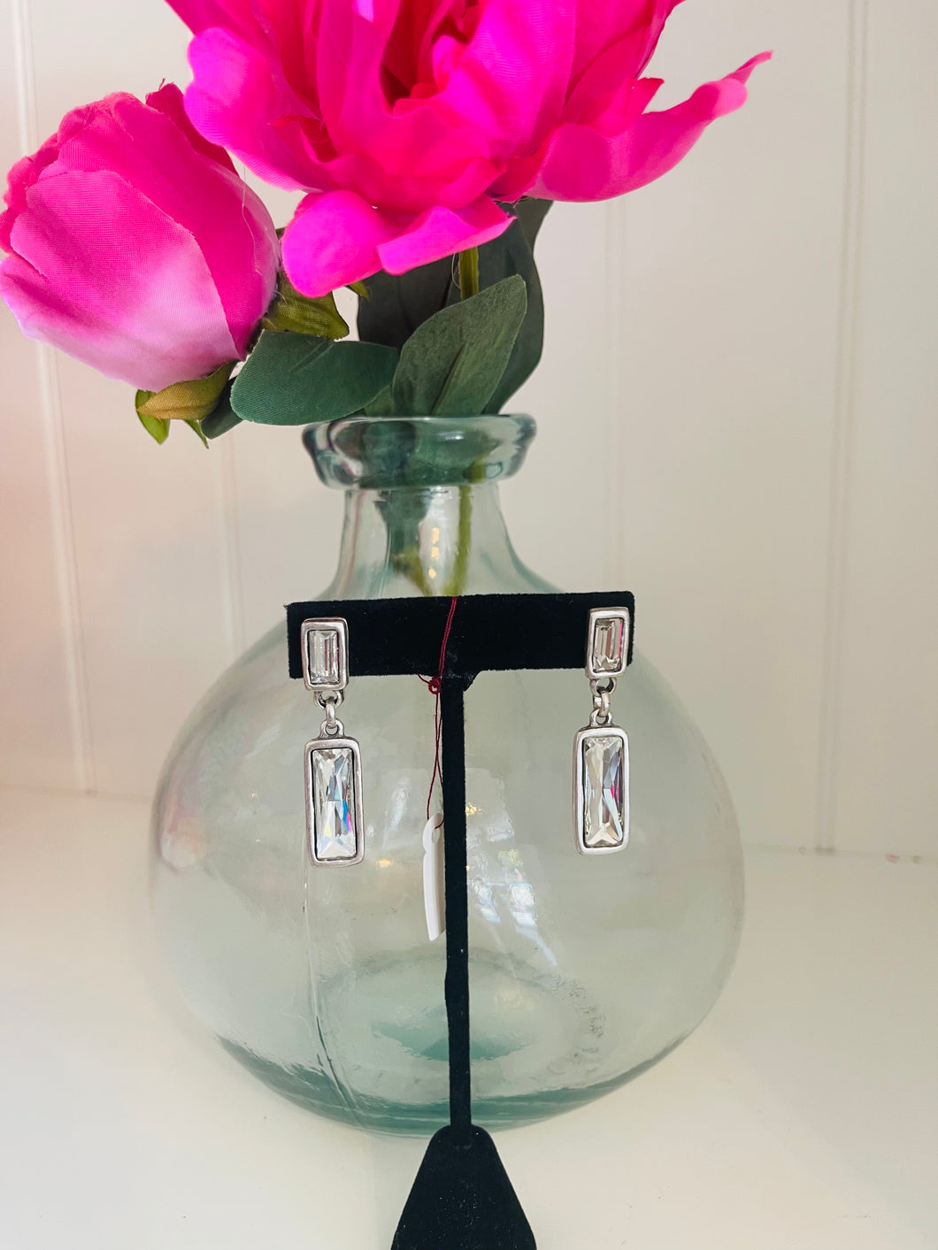 Handmade Crystal Pewter Earrings