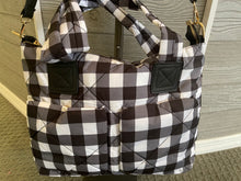 Load image into Gallery viewer, Black Plaid Day Trip Bag