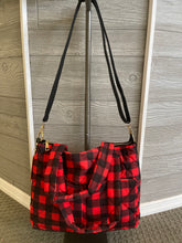 Load image into Gallery viewer, Red Plaid Day Trip Bag